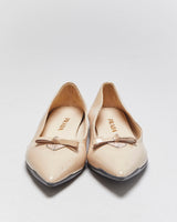 Prada Patent Leather Pointed Toe Bow Ballet Flats - UK3.5