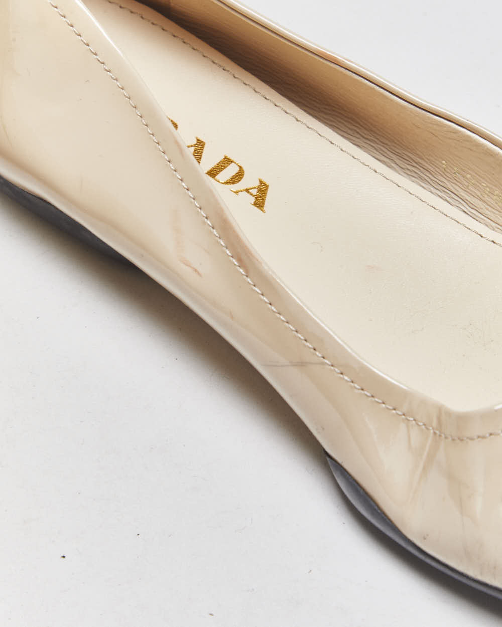 Prada Patent Leather Pointed Toe Bow Ballet Flats - UK3.5