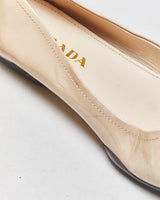 Prada Patent Leather Pointed Toe Bow Ballet Flats - UK3.5
