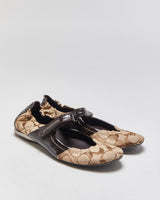 Vintage Coach Signature Mary Jane Ballet Flats - UK6