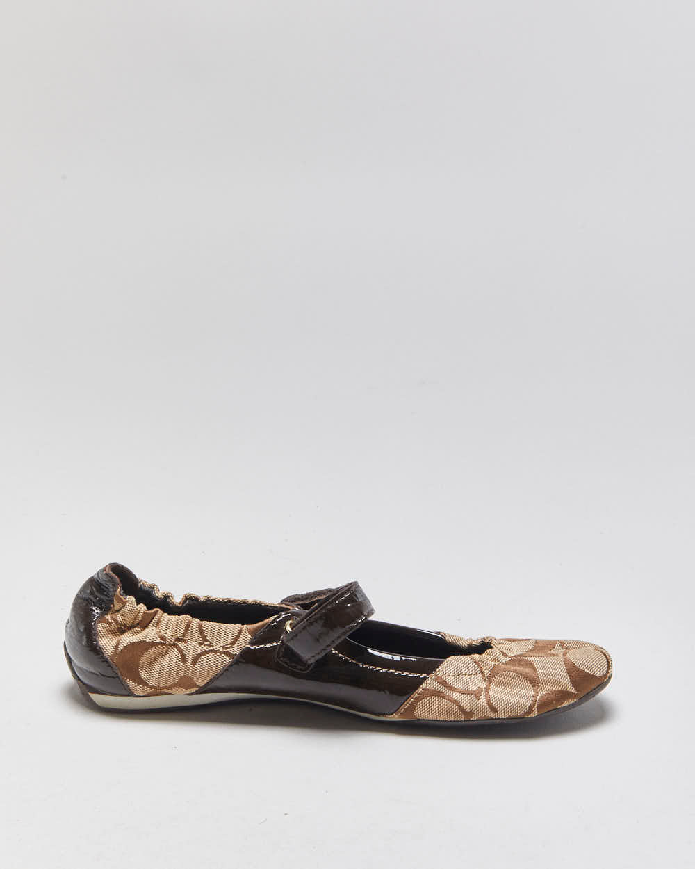 Vintage Coach Signature Mary Jane Ballet Flats - UK6