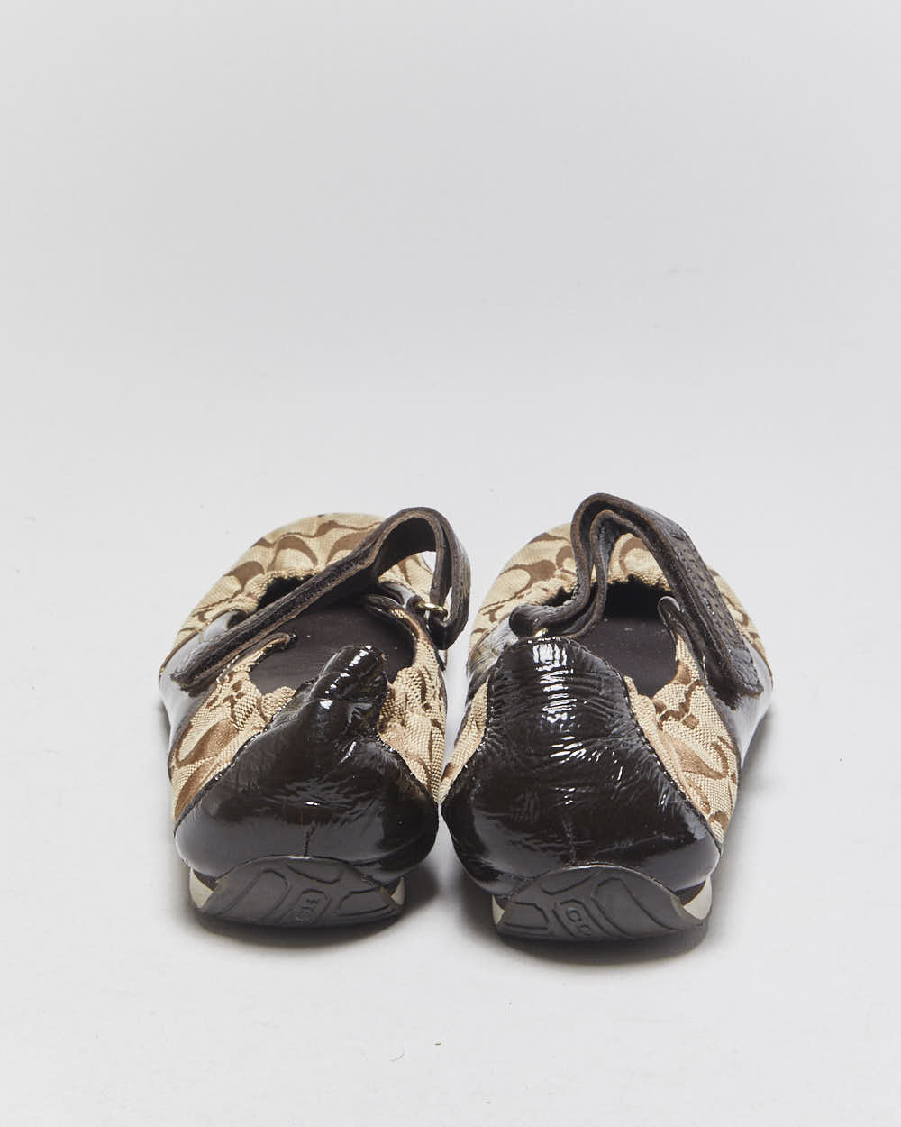 Vintage Coach Signature Mary Jane Ballet Flats - UK6