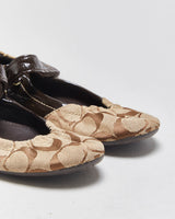 Vintage Coach Signature Mary Jane Ballet Flats - UK6