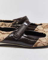 Vintage Coach Signature Mary Jane Ballet Flats - UK6