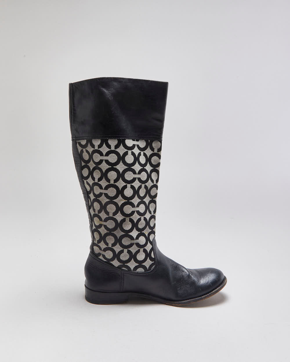 Vintage Coach Chrissi Signiature Tall Leather Riding Boots - UK7.5