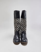 Vintage Coach Chrissi Signiature Tall Leather Riding Boots - UK7.5