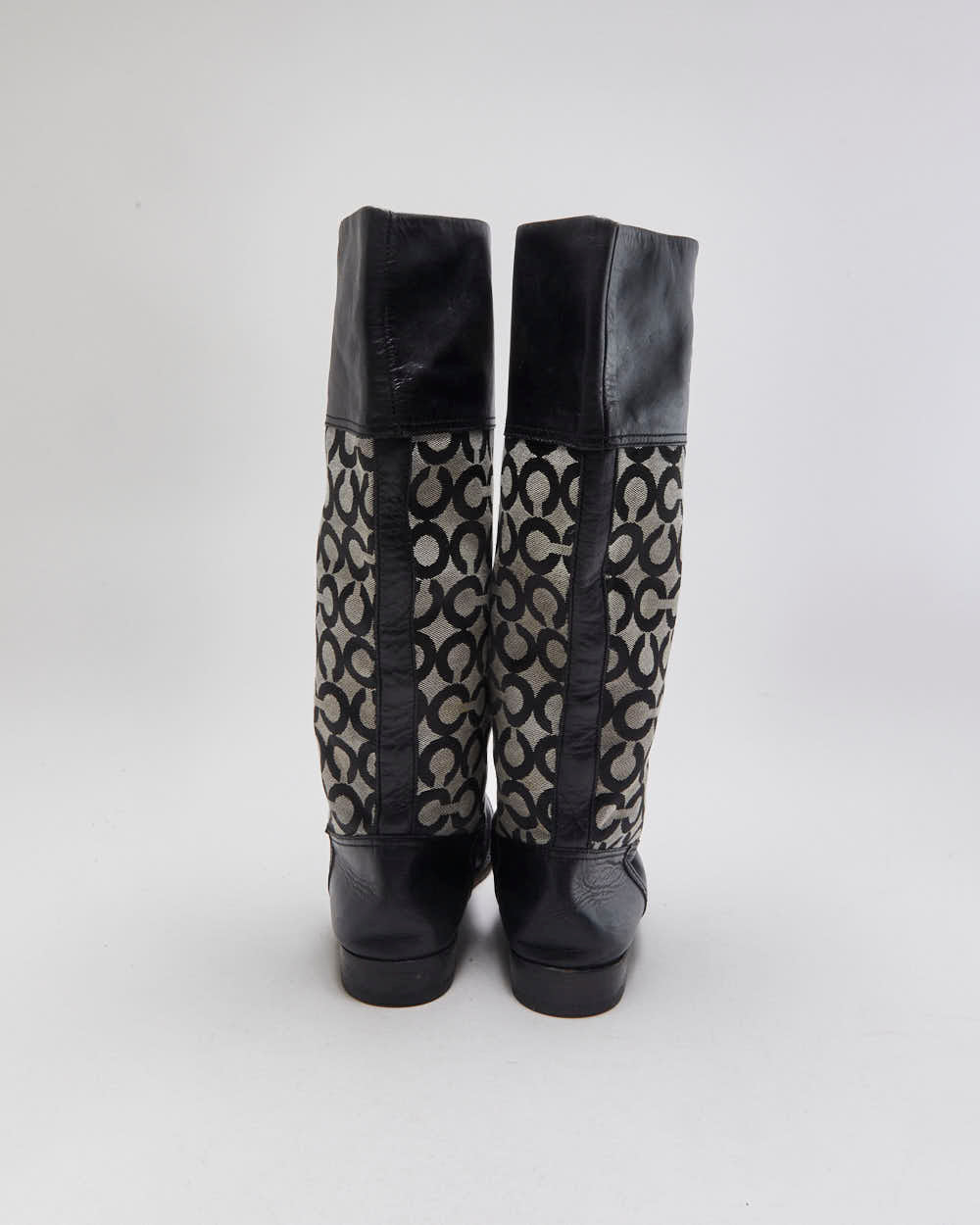Vintage Coach Chrissi Signiature Tall Leather Riding Boots - UK7.5