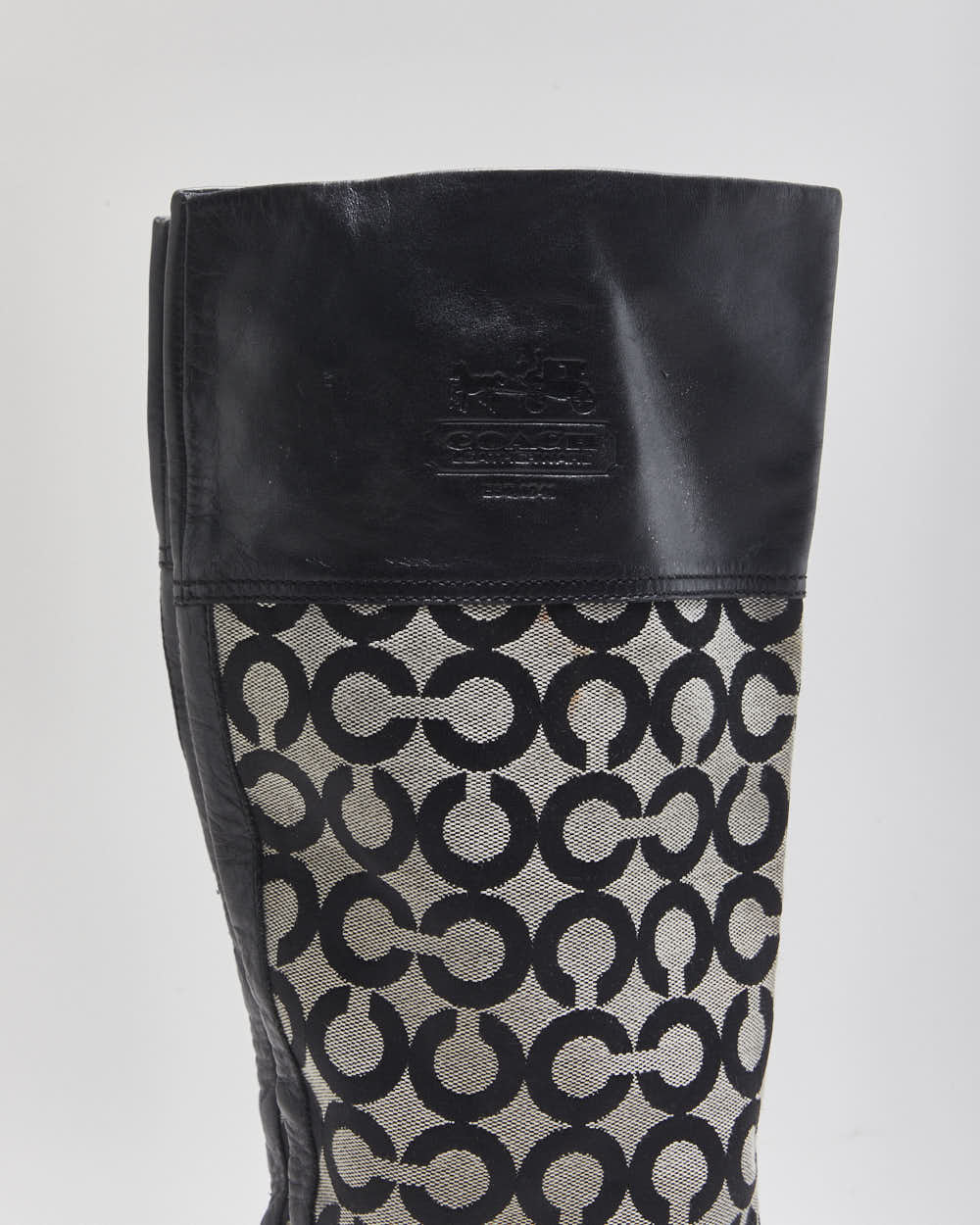 Vintage Coach Chrissi Signiature Tall Leather Riding Boots - UK7.5
