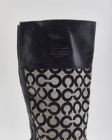 Vintage Coach Chrissi Signiature Tall Leather Riding Boots - UK7.5