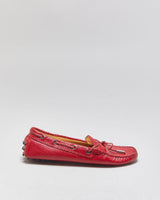 Vintage Tod's Gommino Patent Bow Slip On Loafers - UK4