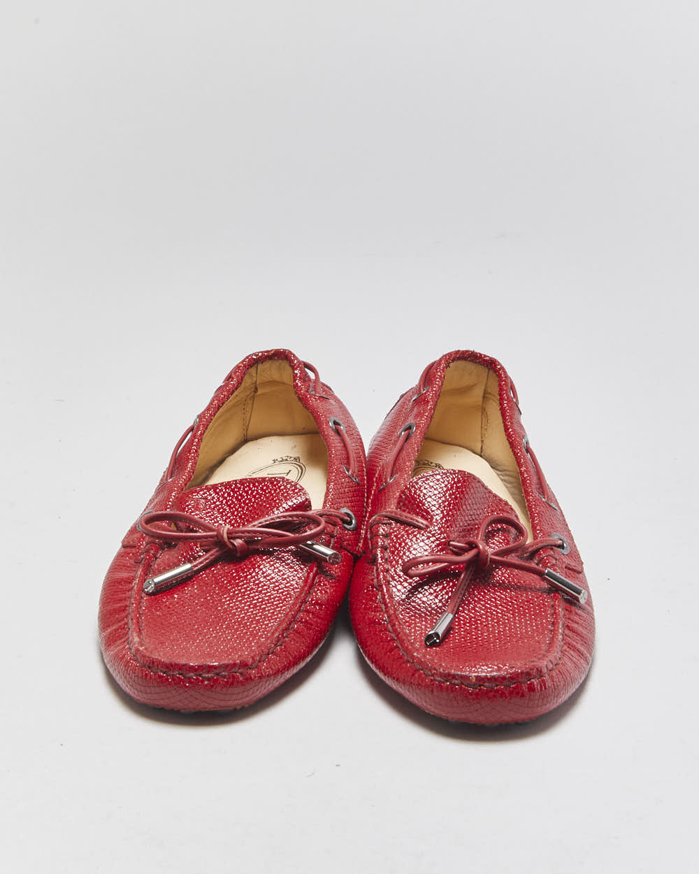 Vintage Tod's Gommino Patent Bow Slip On Loafers - UK4