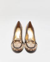 Vintage Y2k 2000s Coach Signiature Heeled Loafer Pumps - UK7