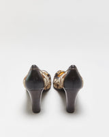 Vintage Y2k 2000s Coach Signiature Heeled Loafer Pumps - UK7