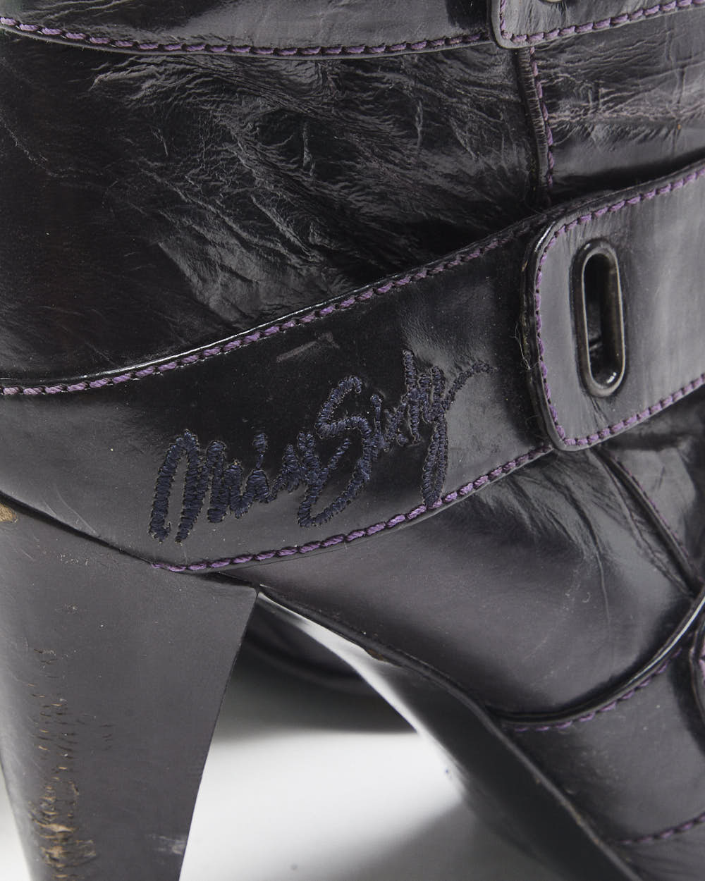 Vintage Y2K 2000s Miss Sixty Strappy Leather Heeled Ankle Boots - UK7