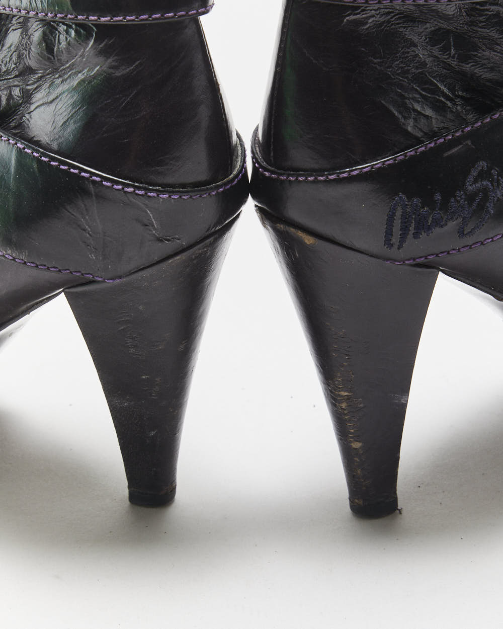 Vintage Y2K 2000s Miss Sixty Strappy Leather Heeled Ankle Boots - UK7