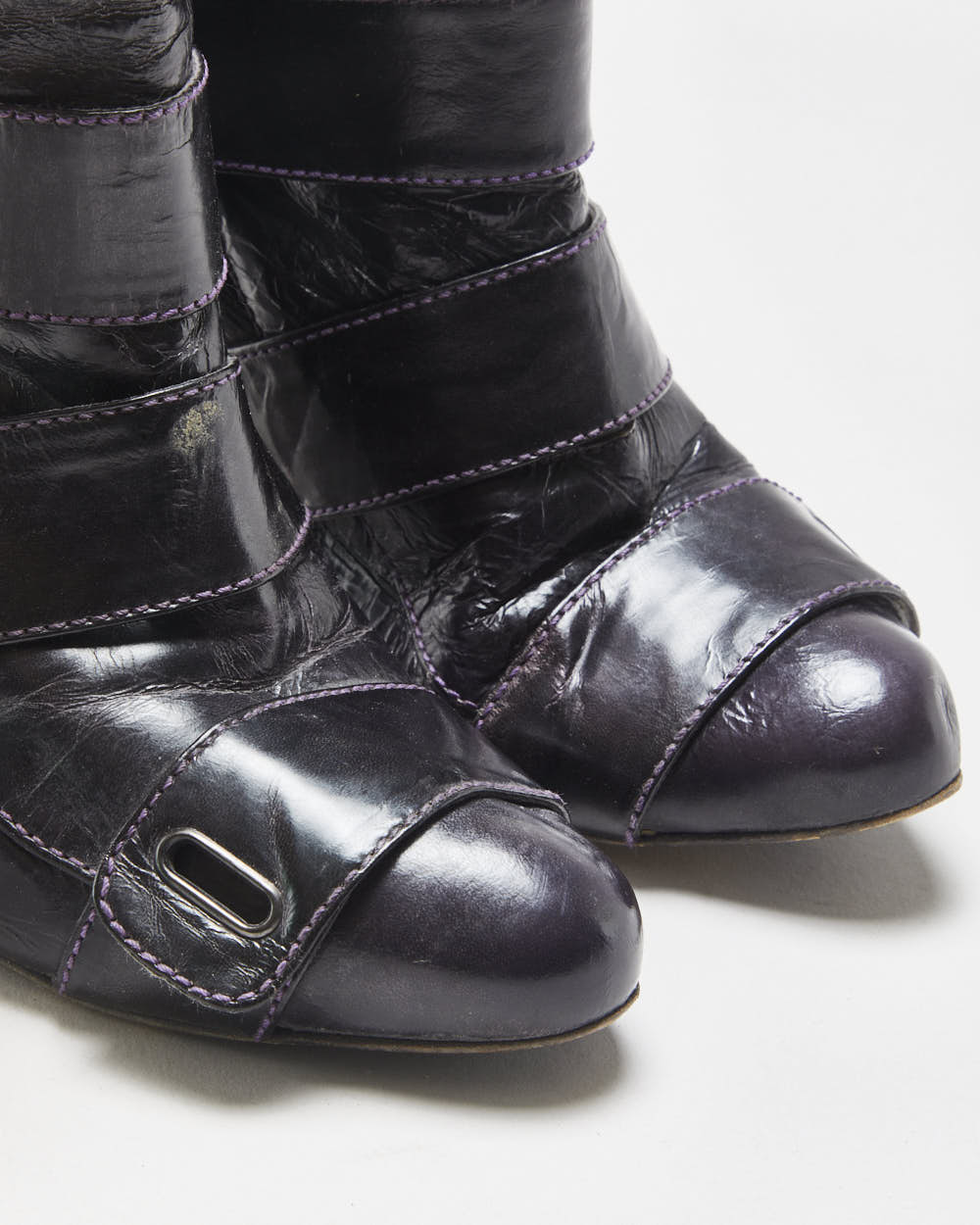 Vintage Y2K 2000s Miss Sixty Strappy Leather Heeled Ankle Boots - UK7
