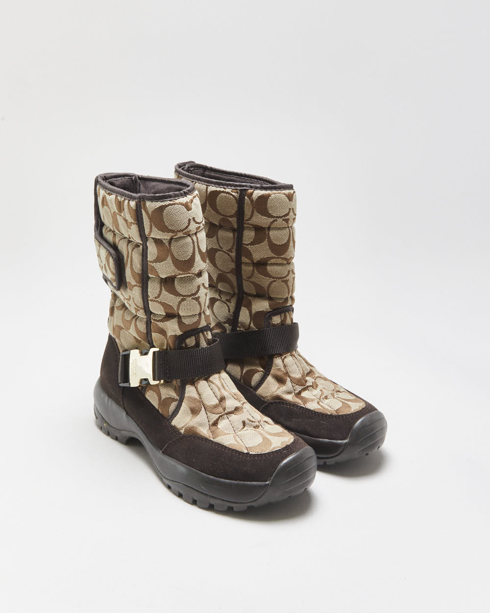 Vintage Y2K 2000s Coach Signature Vibram Sole Snow Boots - UK4.5