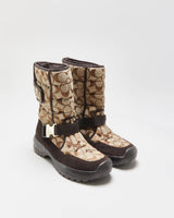Vintage Y2K 2000s Coach Signature Vibram Sole Snow Boots - UK4.5