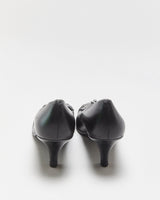 DS Bally Contrast Stitch Leather Kitten Heels - UK4.5