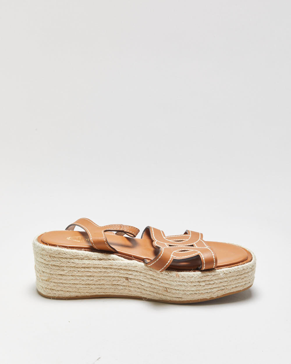 Tod's Leather Kate Platform Espadrille Cut-out Sandals - UK5.5