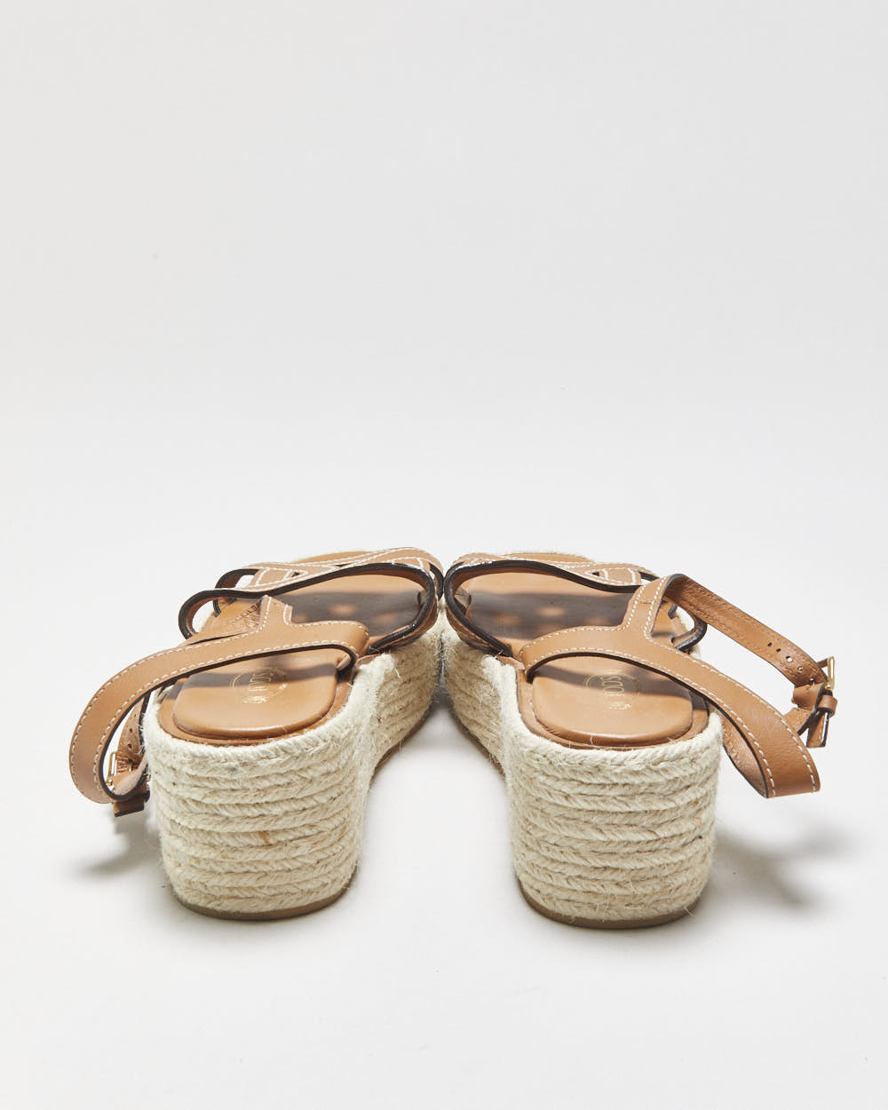 Tod's Leather Kate Platform Espadrille Cut-out Sandals - UK5.5