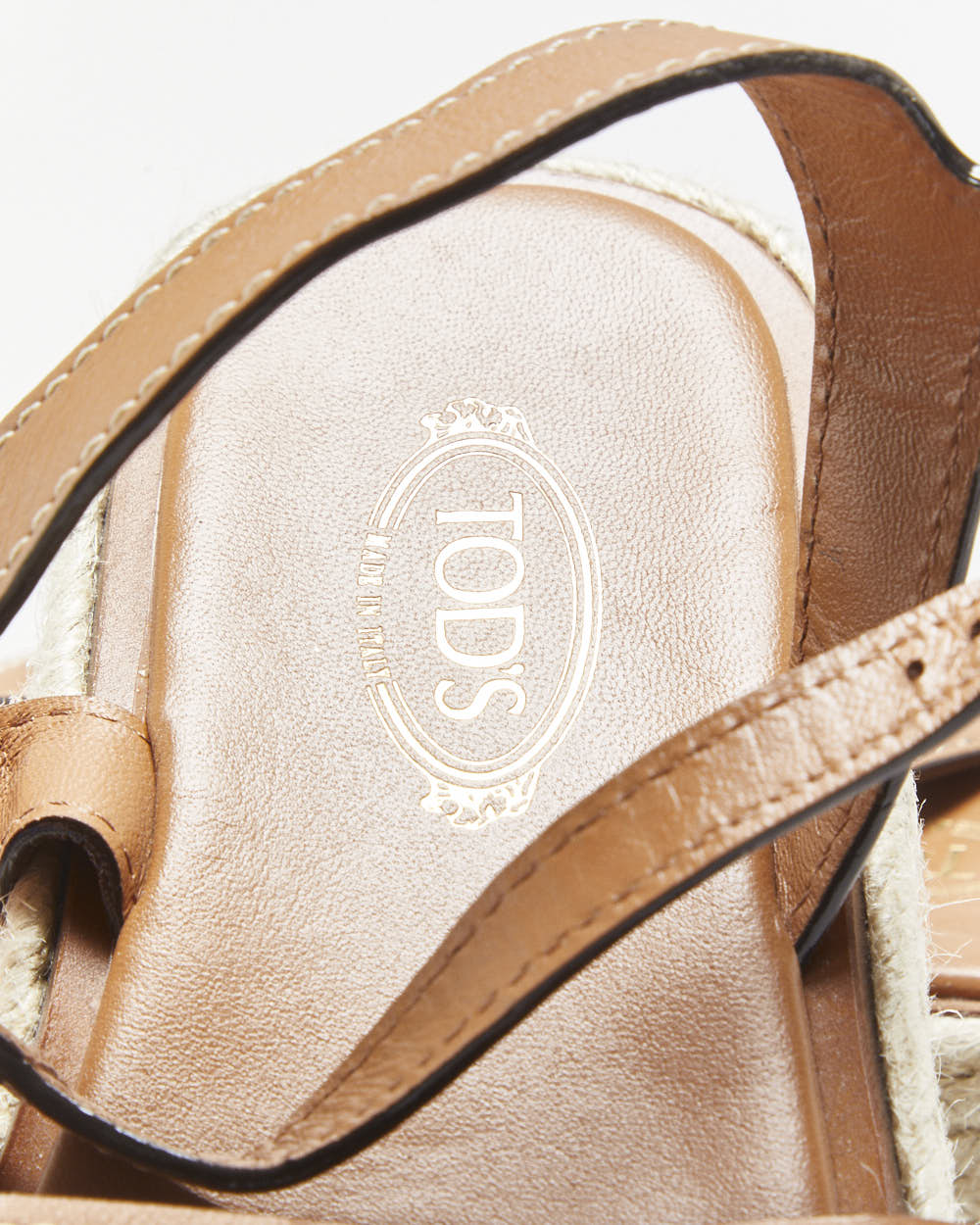 Tod's Leather Kate Platform Espadrille Cut-out Sandals - UK5.5