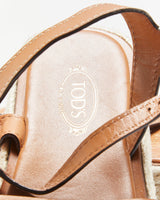Tod's Leather Kate Platform Espadrille Cut-out Sandals - UK5.5