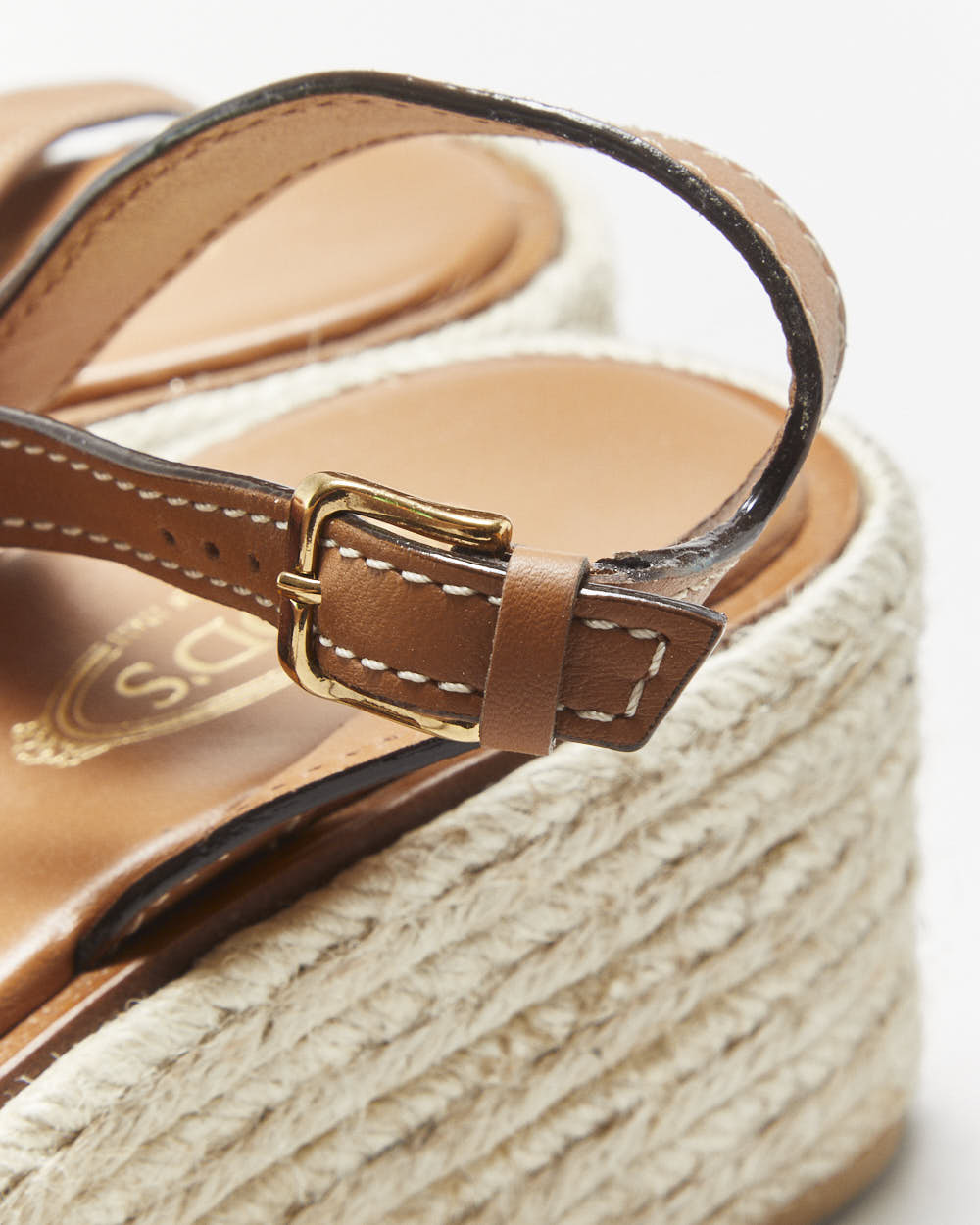 Tod's Leather Kate Platform Espadrille Cut-out Sandals - UK5.5