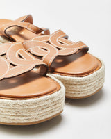 Tod's Leather Kate Platform Espadrille Cut-out Sandals - UK5.5