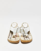 Vintage Y2K 2000s Burberry Espadrille Wedge Thong Sandals - UK5