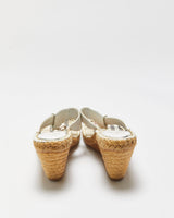 Vintage Y2K 2000s Burberry Espadrille Wedge Thong Sandals - UK5