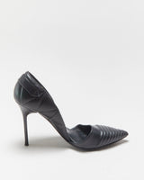 Burberry Amalia Quilted Leather Pointed Toe Buckle Detail Heels - UK5