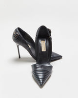 Burberry Amalia Quilted Leather Pointed Toe Buckle Detail Heels - UK5