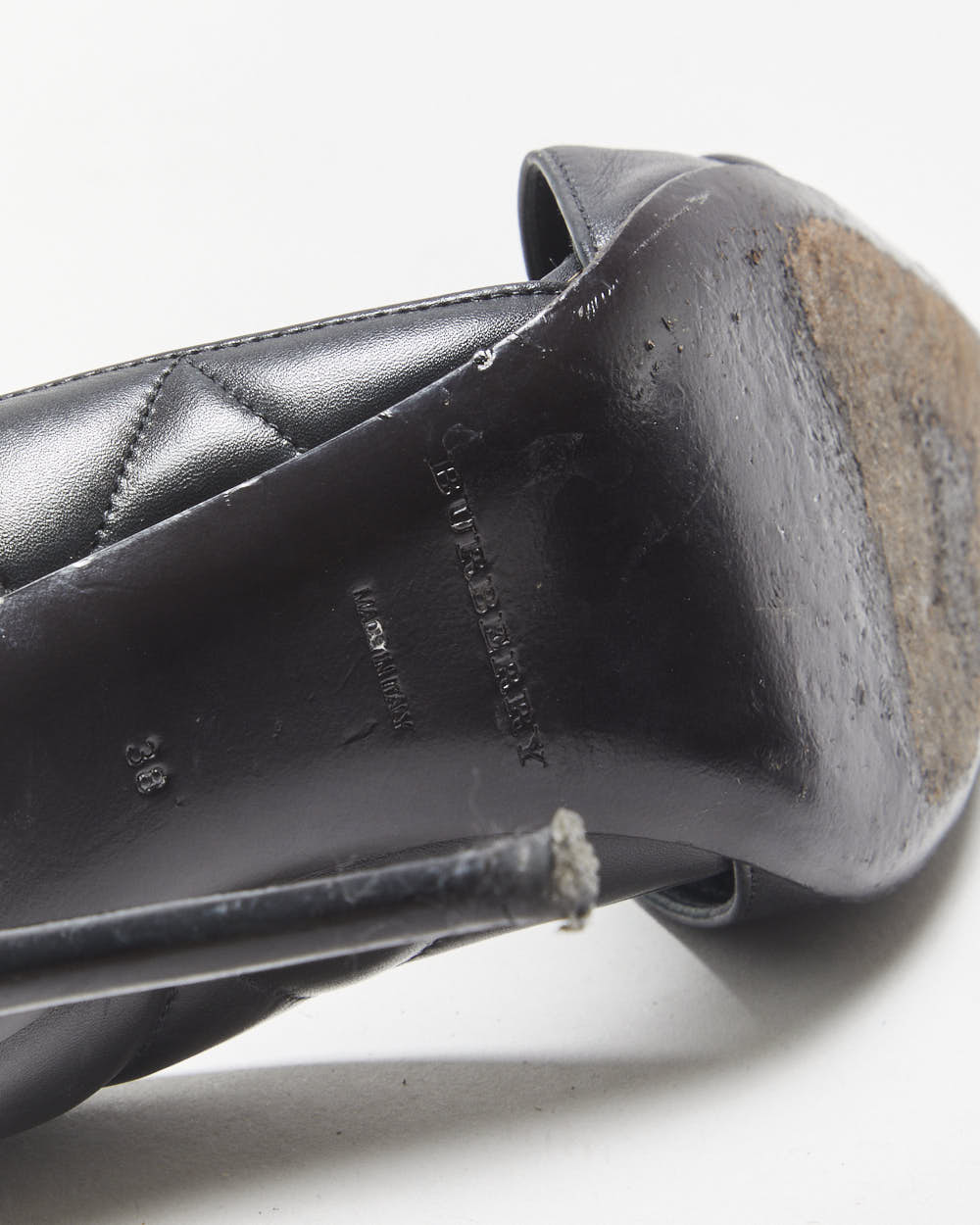 Burberry Amalia Quilted Leather Pointed Toe Buckle Detail Heels - UK5