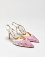 Jimmy Choo Seada 100 Crystal Embellished Satin Stiletto Heel - UK7