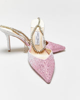 Jimmy Choo Seada 100 Crystal Embellished Satin Stiletto Heel - UK7
