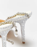 Jimmy Choo Seada 100 Crystal Embellished Satin Stiletto Heel - UK7