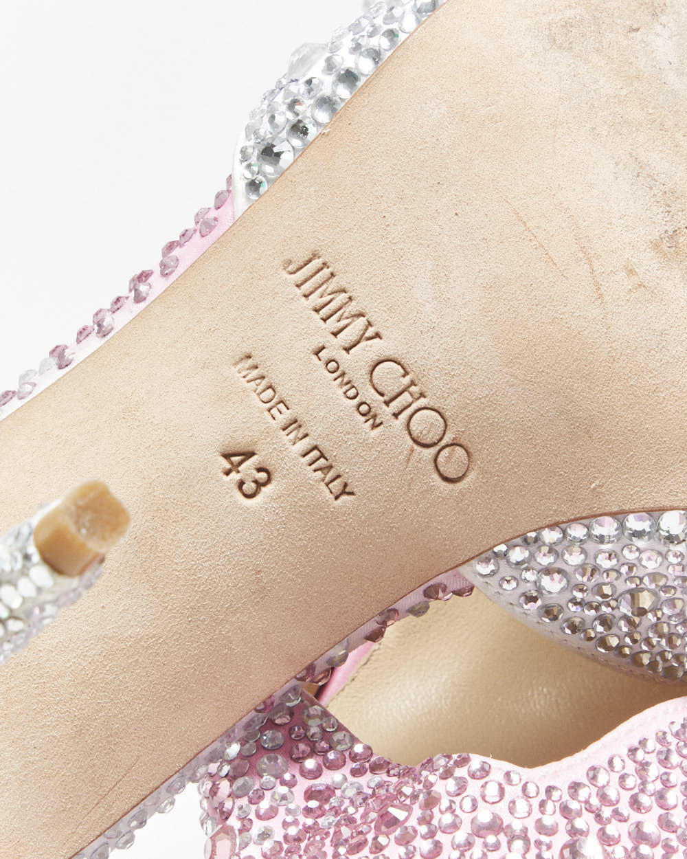 Jimmy Choo Seada 100 Crystal Embellished Satin Stiletto Heel - UK7
