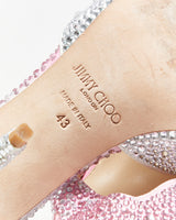 Jimmy Choo Seada 100 Crystal Embellished Satin Stiletto Heel - UK7