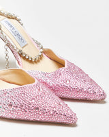 Jimmy Choo Seada 100 Crystal Embellished Satin Stiletto Heel - UK7