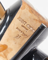 Jimmy Choo Patent Leather Platform Peep Toe Heels - UK4