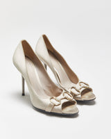 Gucci Satin Crystal Rhinestone Horsebit Peep Toe heels - UK5.5