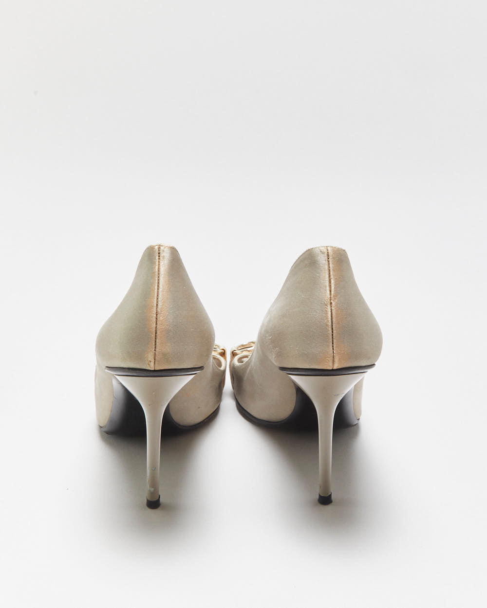 Gucci Satin Crystal Rhinestone Horsebit Peep Toe heels - UK5.5