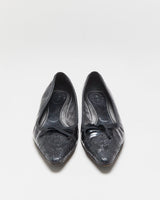 Vintage Prada Embroidered Patent Leather Heeled Ballet Flats - UK7.5