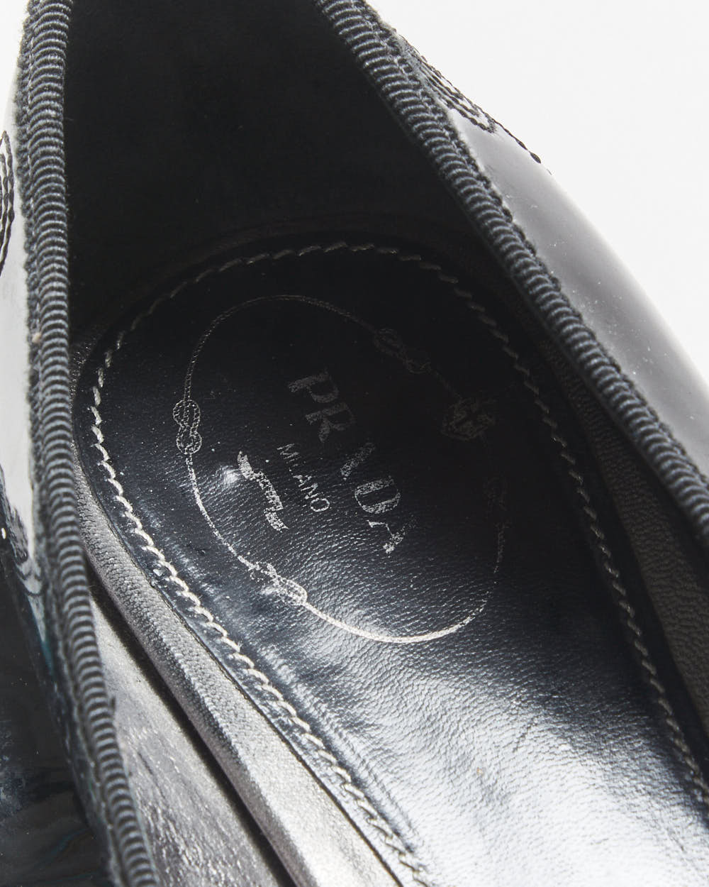 Vintage Prada Embroidered Patent Leather Heeled Ballet Flats - UK7.5