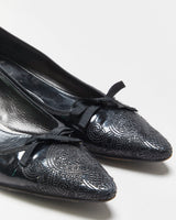 Vintage Prada Embroidered Patent Leather Heeled Ballet Flats - UK7.5