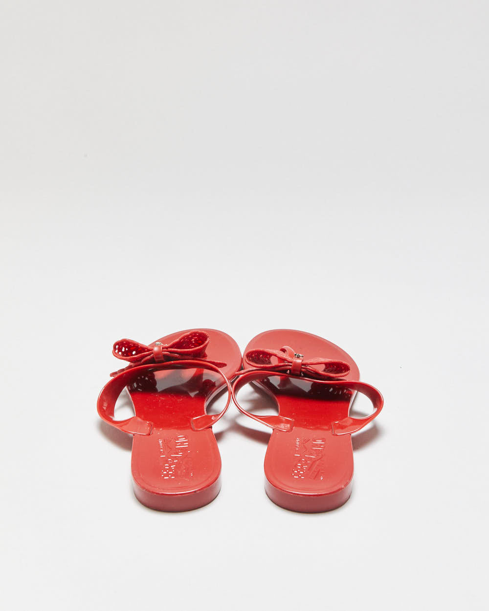 Salvatore Ferragamo Rubber Jelly Bow Flip Flop Sandals - UK6