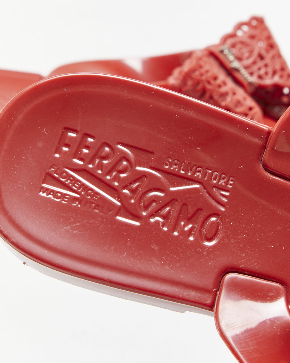Salvatore Ferragamo Rubber Jelly Bow Flip Flop Sandals - UK6