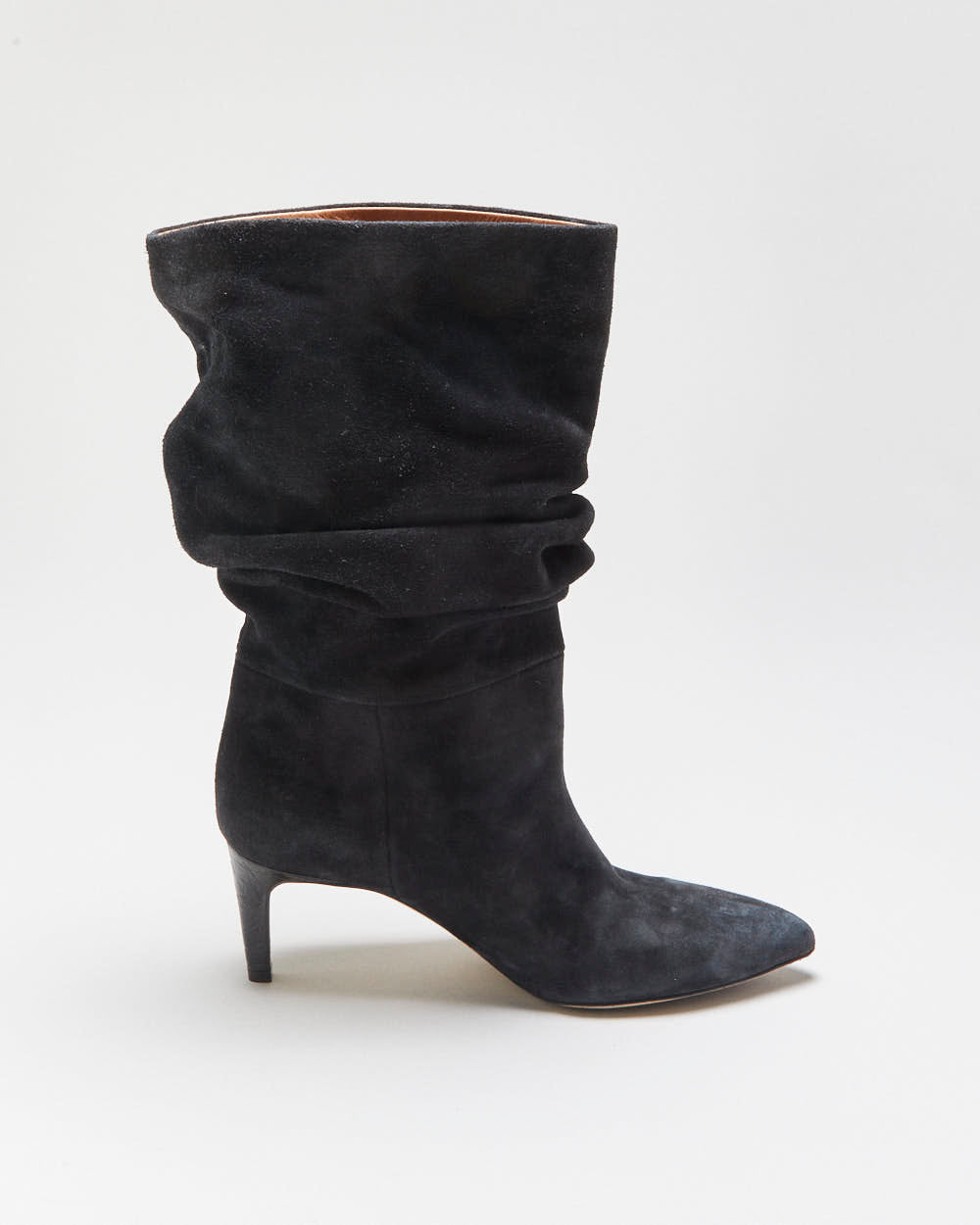 Paris Texas Suede Scrunch Patent Heel Calf Boots - UK4.5