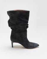 Paris Texas Suede Scrunch Patent Heel Calf Boots - UK4.5